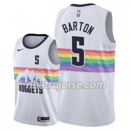 Män Denver Nuggets Tröja Will Barton 5 2018-19 Nike City Edition Vit Swingman